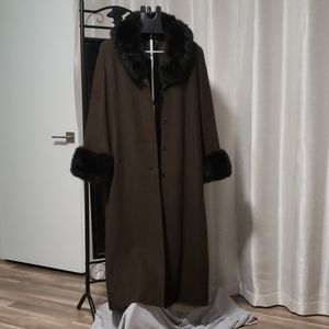 Full Length Fur Trimmed Women's Winter Coat